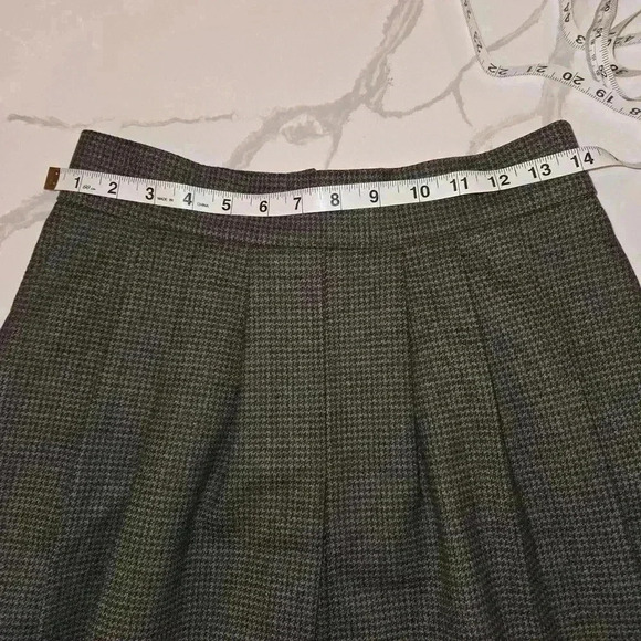 VTG Ysasu Paris Womens Wool Pleated Midi Skirt Brown Taupe Size Medium - Picture 6 of 8